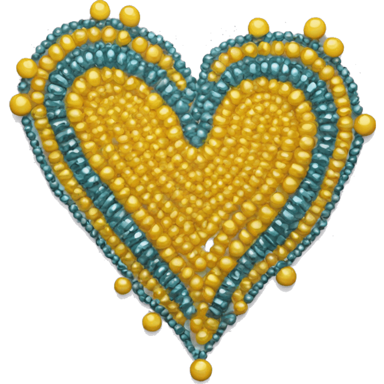 Yellow heart with beads emoji