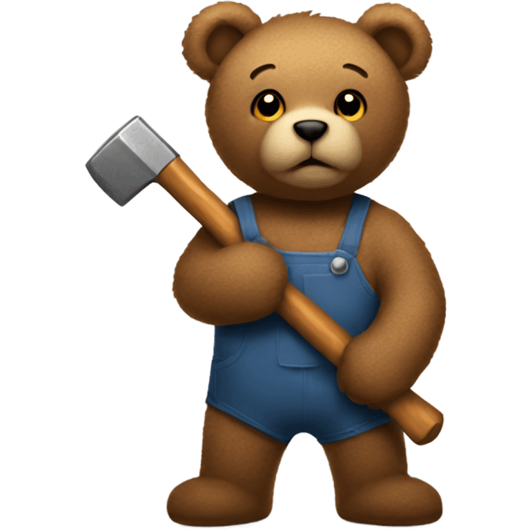 teddy bear holding a hammer  emoji