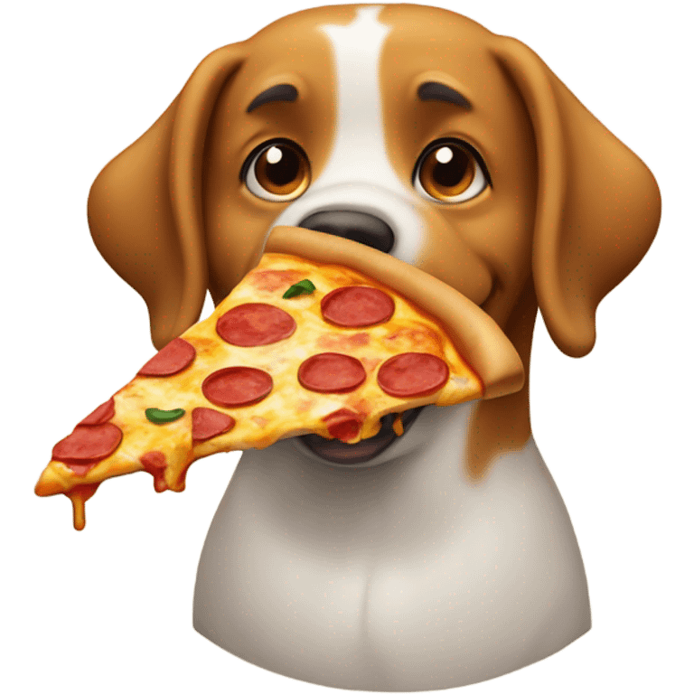 Dog eating pizza emoji