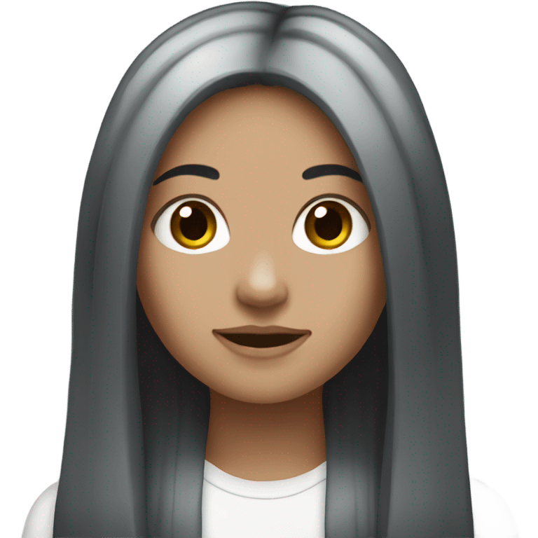 White girl with long black hair emoji