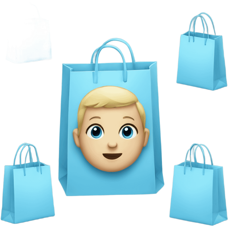 Baby blue shopping bags  emoji