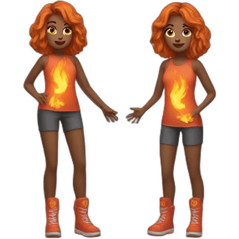 girl fire 2 legs emoji