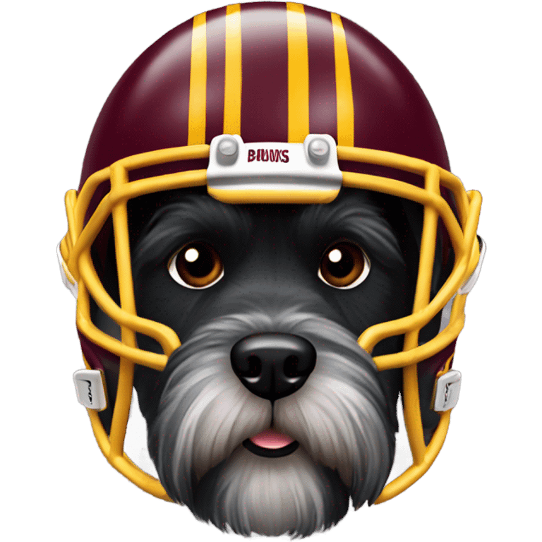 Black Schnauzer in a Redskins helmet emoji