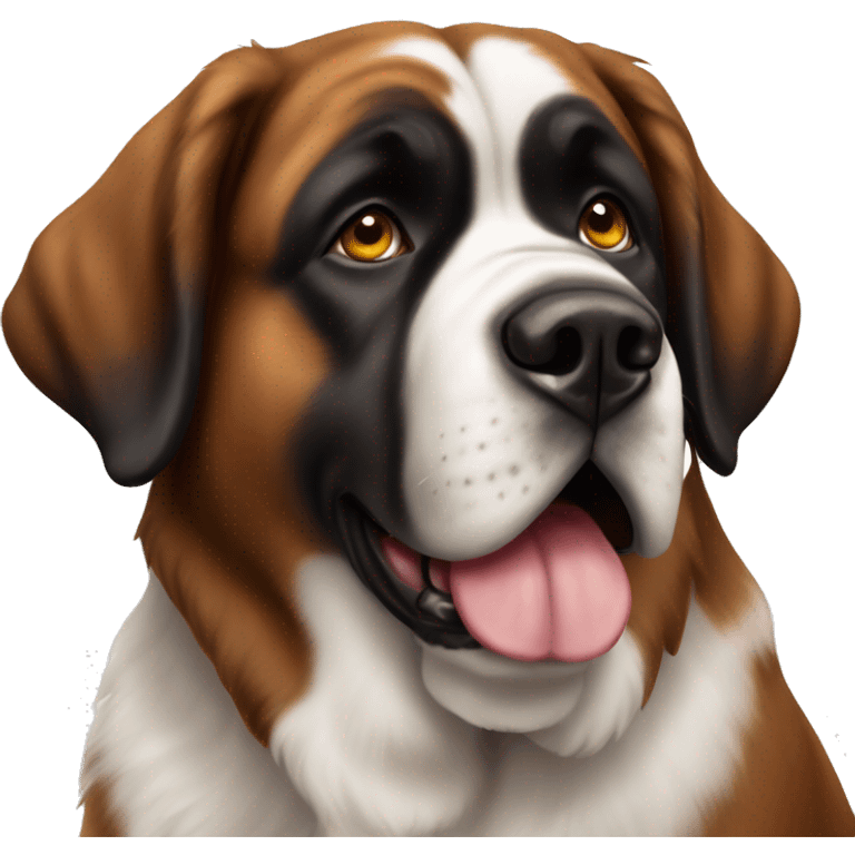 Beautiful Saint bernard dog with brown dark hair emoji