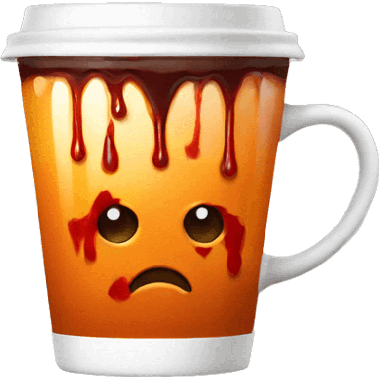 Bloody orange drip coffee  emoji