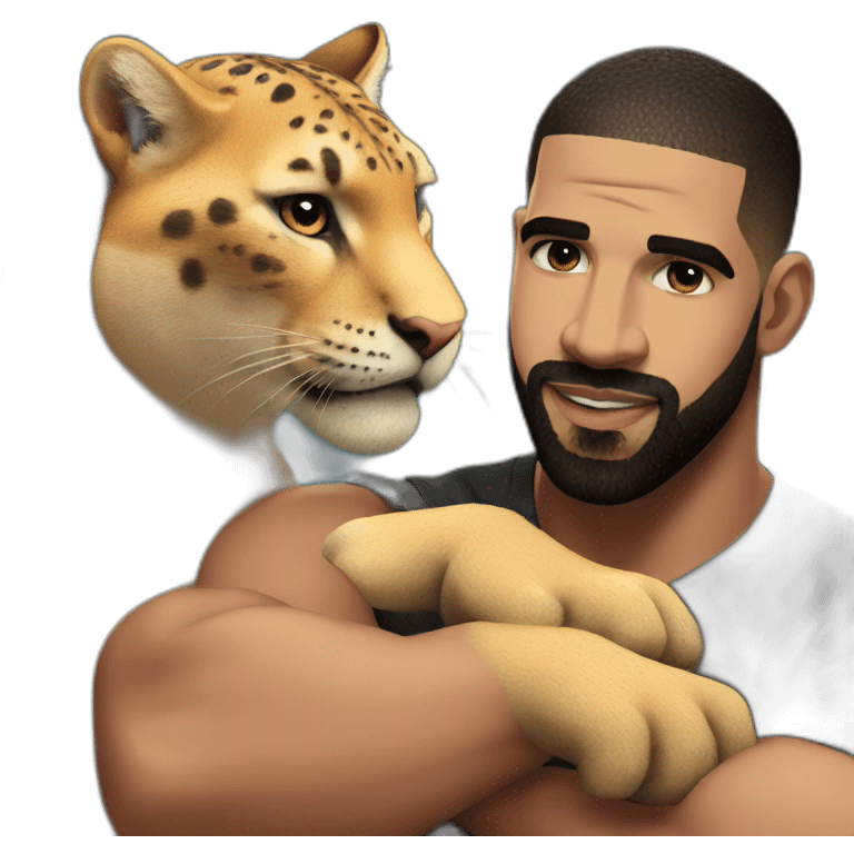 drake flexing with big cat emoji