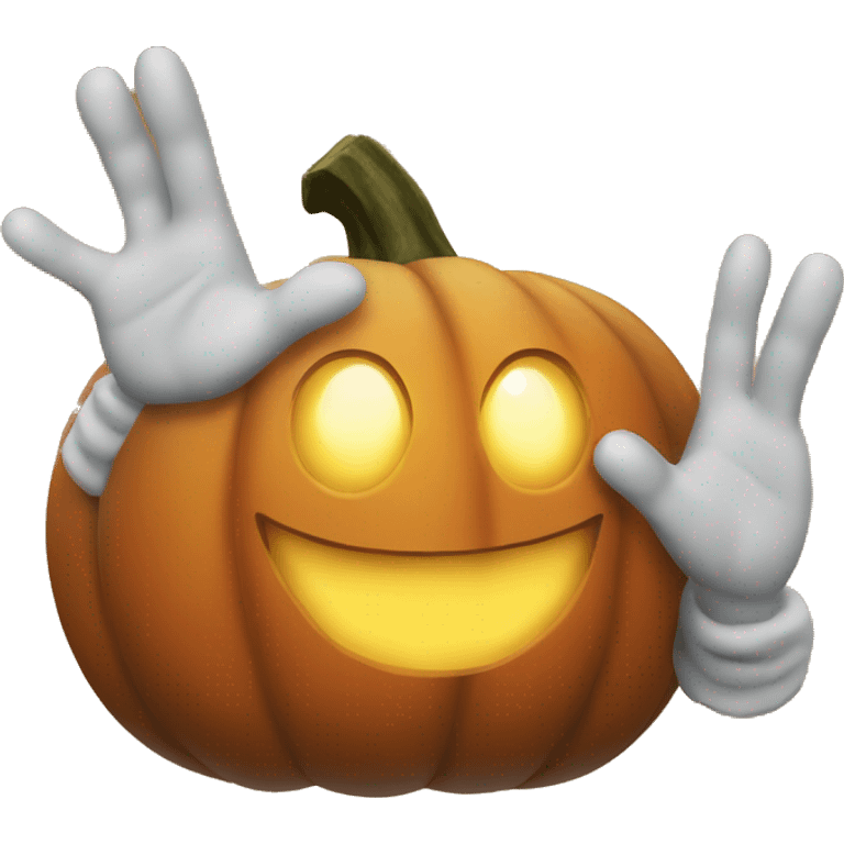 Pumpkin saying bye emoji