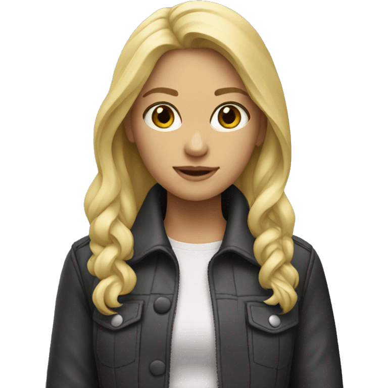 Blonde girl wearing jacket  emoji