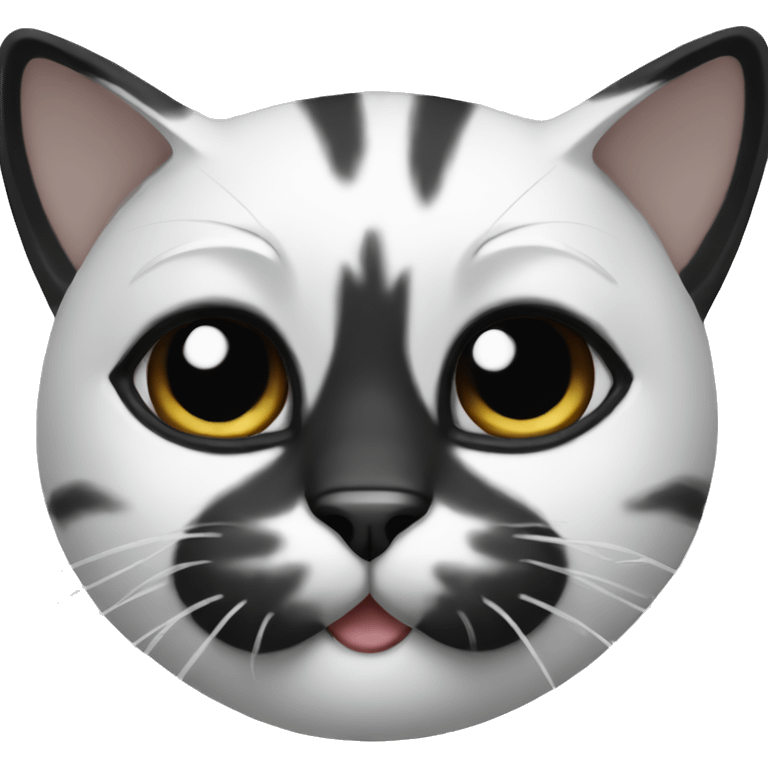 Cat black and white with black muzzle emoji