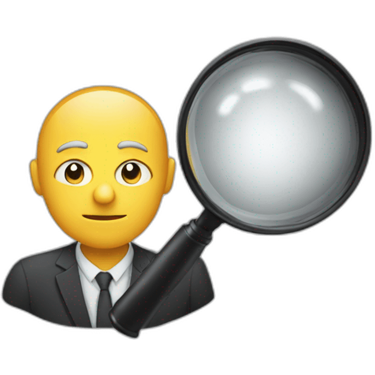 a size man looking through magnifying glass emoji