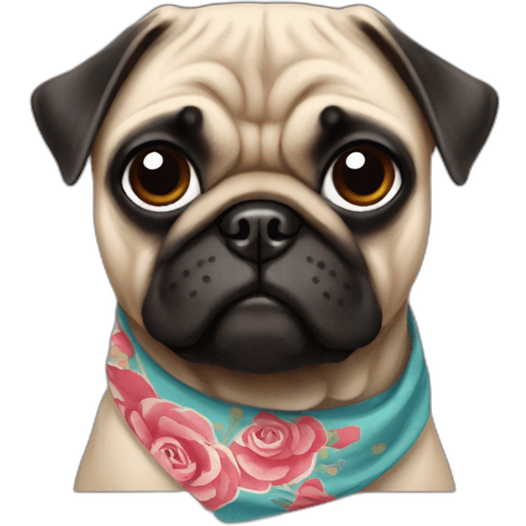 pug with a bandana emoji