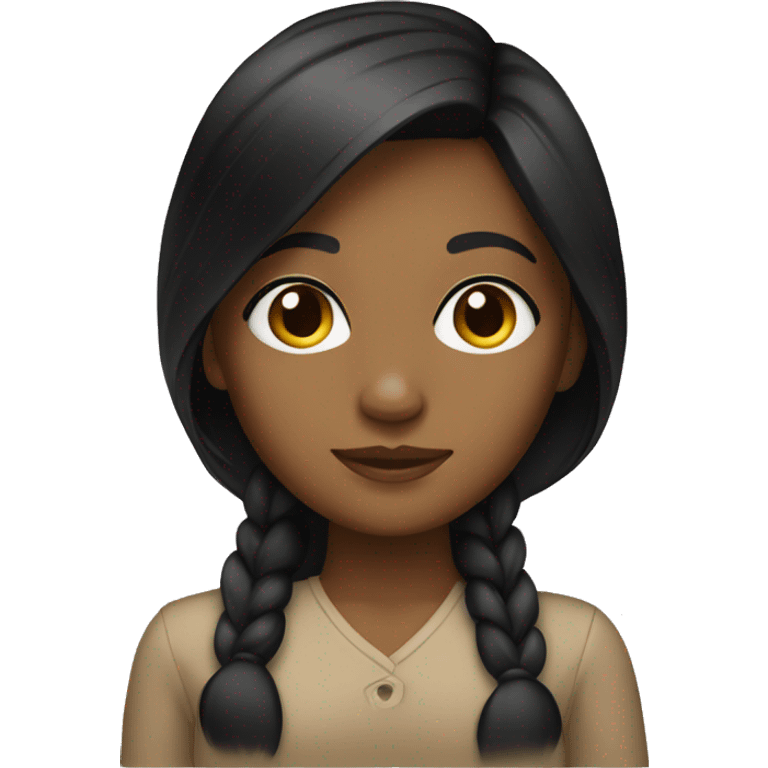 A brown girl with black hair emoji