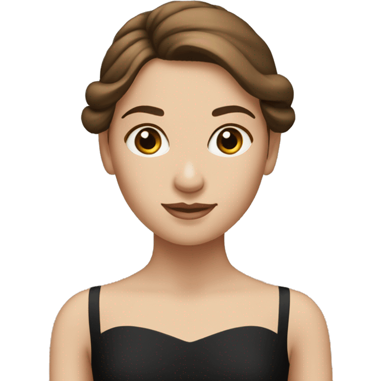 White balerina with black dress and Brown hair emoji