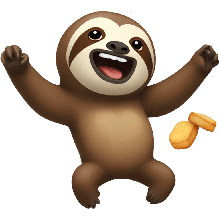 Sloth throwing chicken nuggets emoji