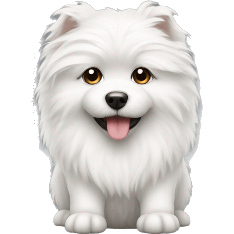 White cute fluffy dog  emoji