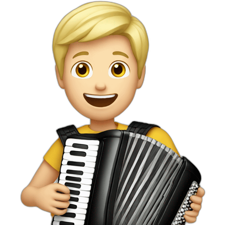 Blond boy playing accordion emoji