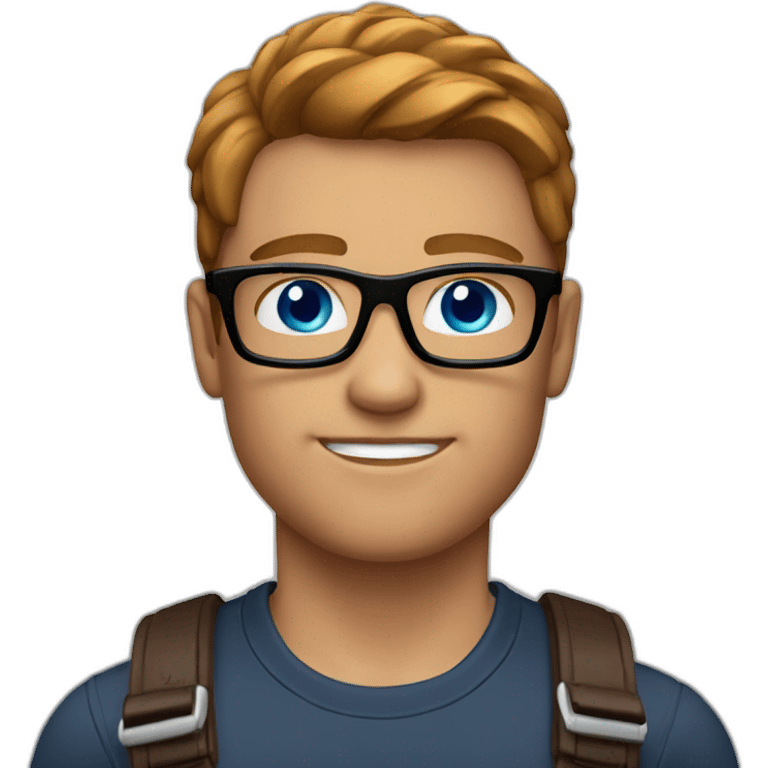 Muscular-Men-with-black-glasses-blue-eyes-and-short-chestnut-hair emoji