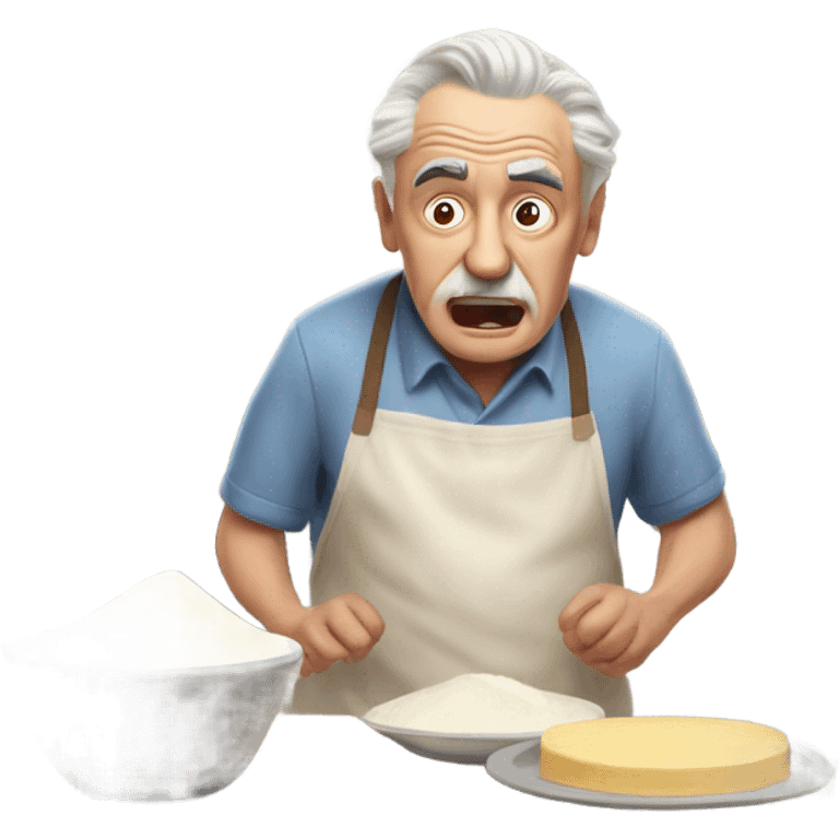 Grandfather as a baker, but something went wrong  emoji