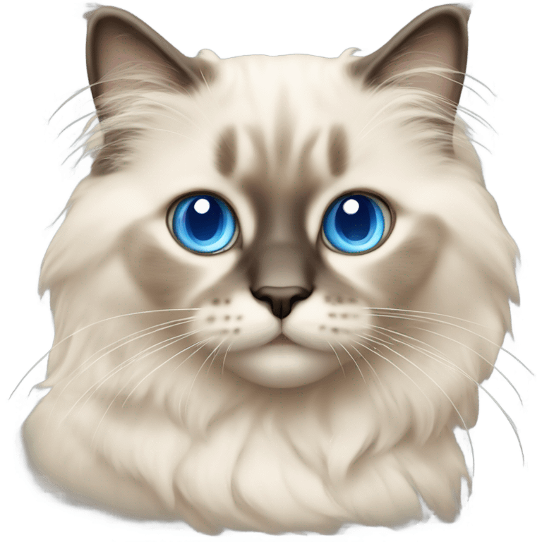 beige baby ragdoll cat with blue eyes emoji