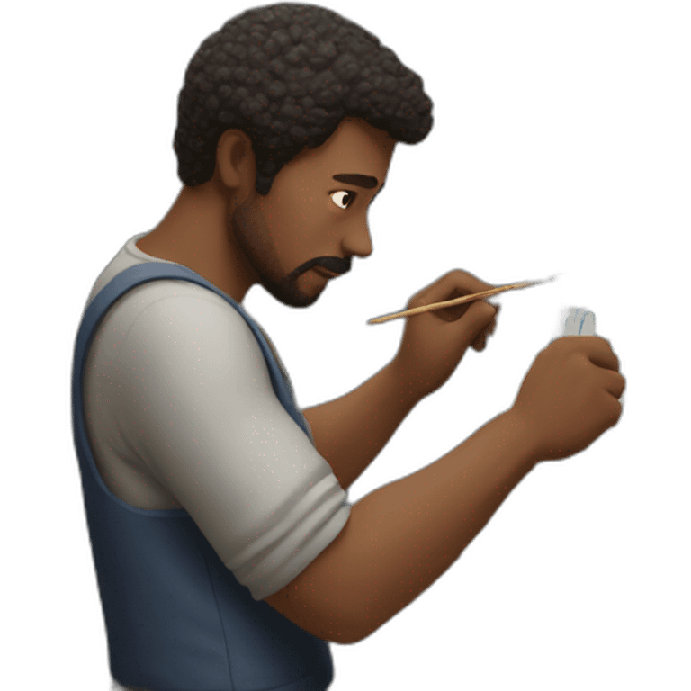 a man paints a picture  emoji