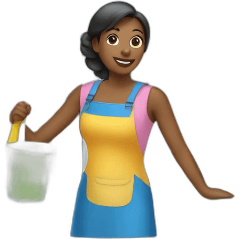 woman cleaning window emoji