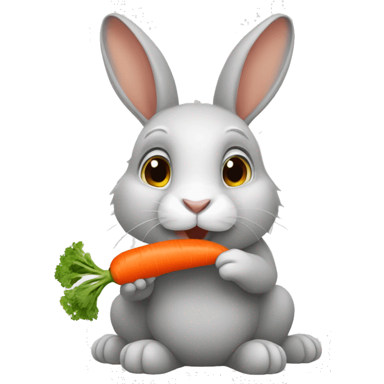 Rabbit eating carrot emoji