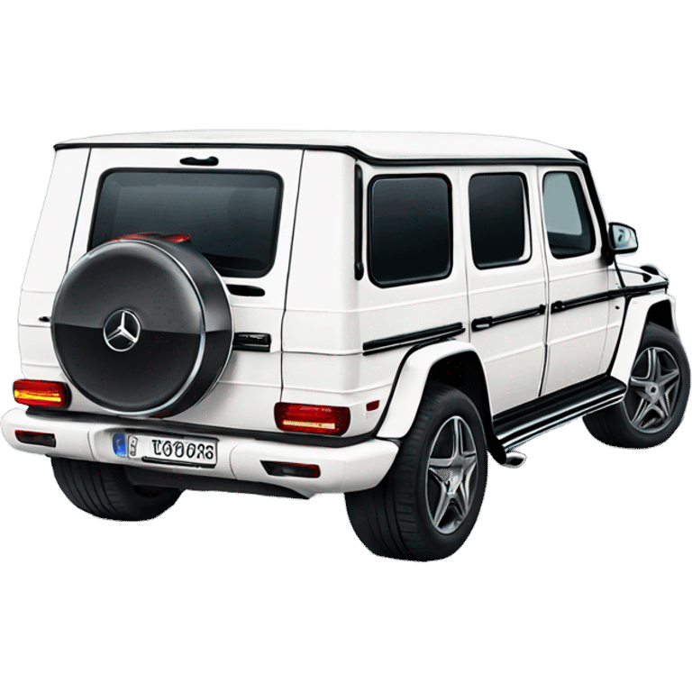 White Mercedes gwagon back emoji