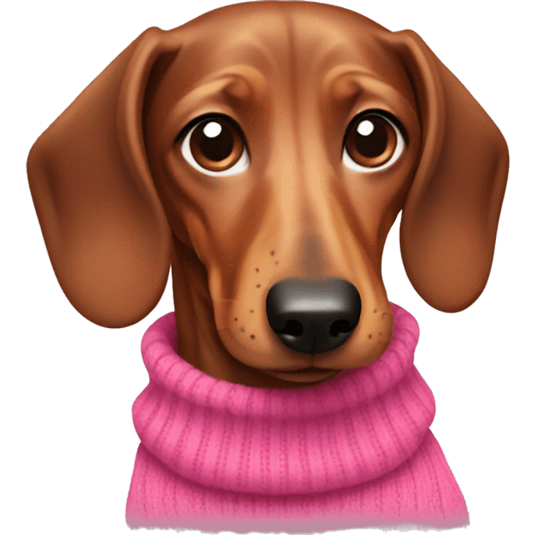 dachshund wearing a pink sweater emoji