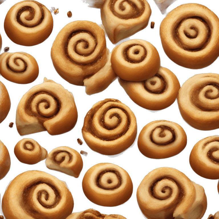 A golden-brown cinnamon roll topped with a dusting of fall spices like nutmeg and cinnamon. emoji