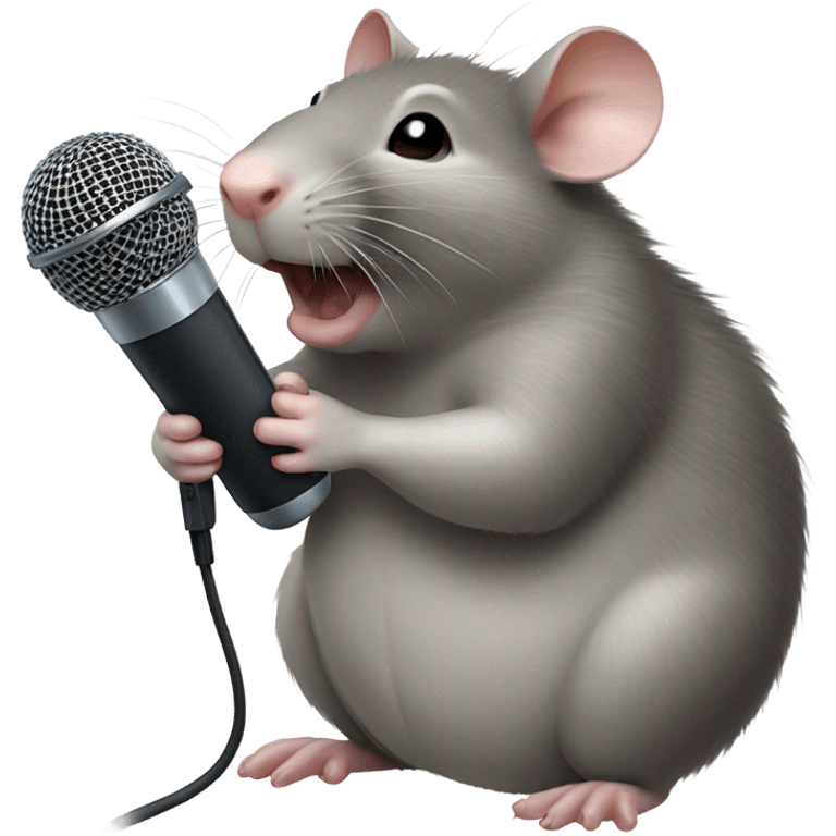 Stupid fat rat eating a microphone emoji