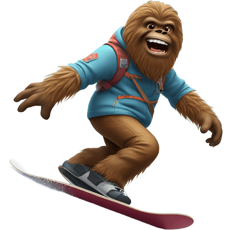 Bigfoot on a snowboard  emoji