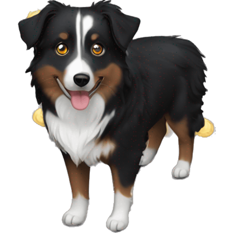 Moon Small black australian shepherd dog emoji