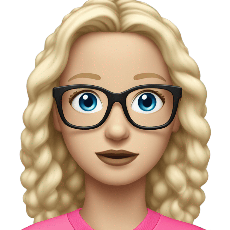 Realistic-fair-haired-white-girl-pink-oversize-tracksuit-black-glasses-blue-eyes emoji