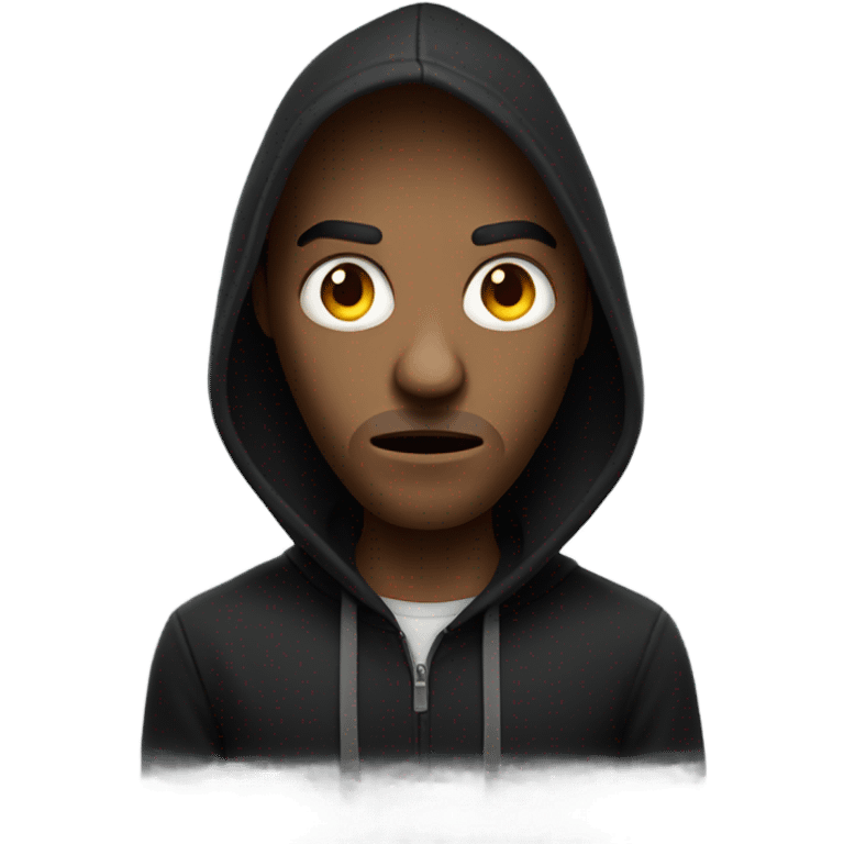 Evil face with hoodie  emoji