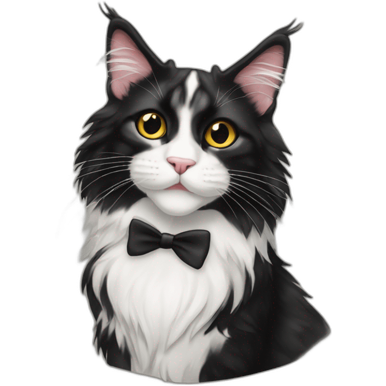 Tuxedo Maine coon greeting you emoji