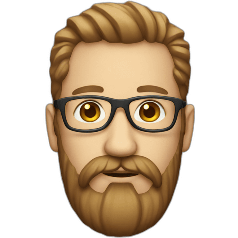 Middle aged hipster no hat with beard emoji