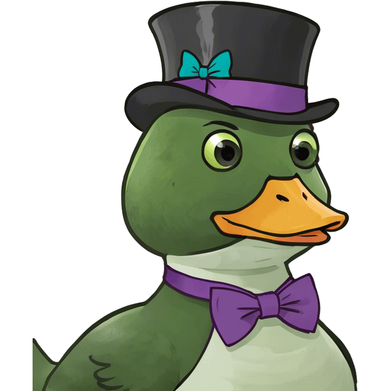 Fancy duck in clothes emoji