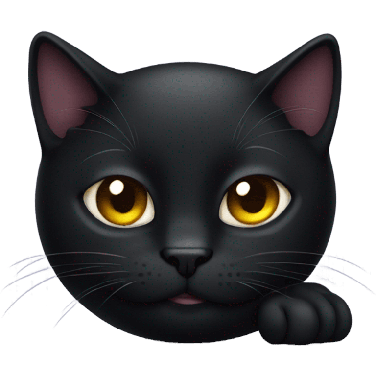 Black cat curling up  emoji