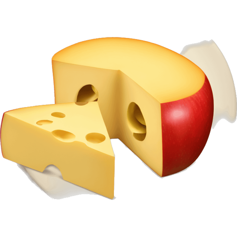 Sliced apples and cheddar cheese emoji