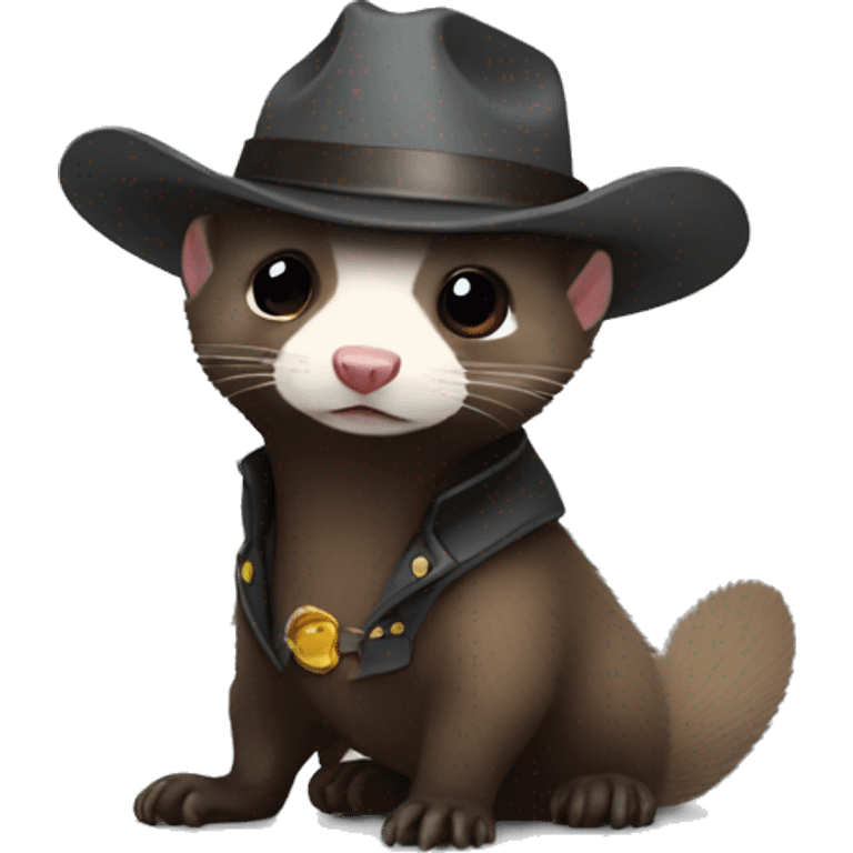 detective Ferret wearing a tiny cowboy hat emoji