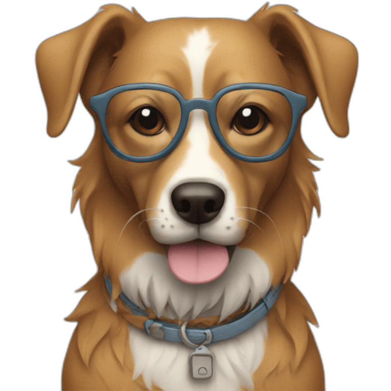 hipster dog emoji