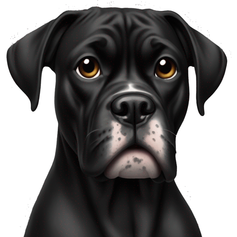 All Black boxer dog emoji