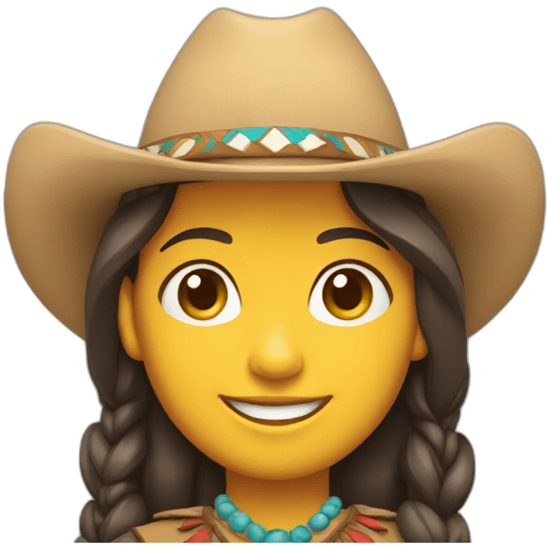 native american cowgirl smiling emoji