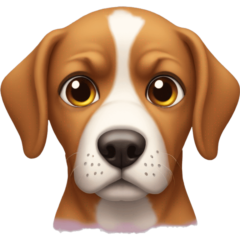 Emoji de un perro con los ojos enamorados  emoji