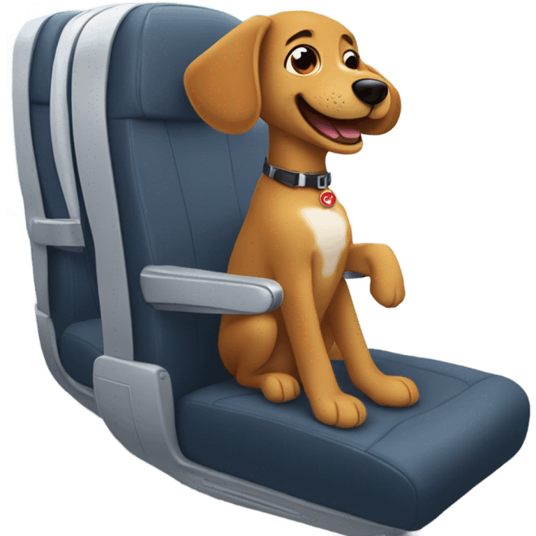 Dog flying in airplane emoji