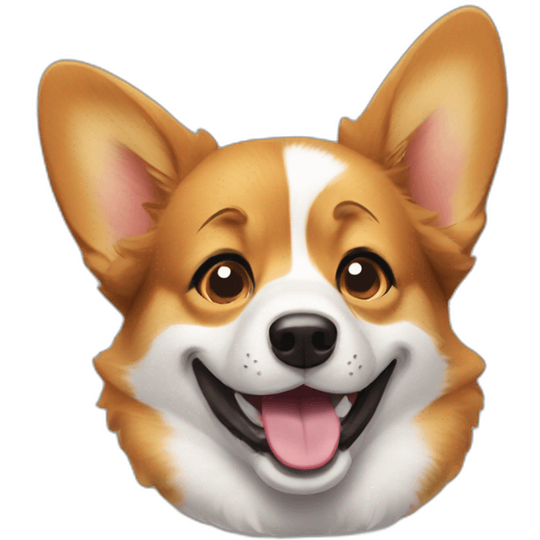 a corgi dog winking emoji