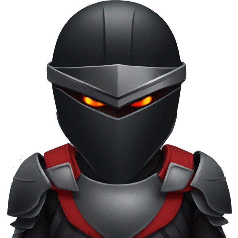 Black armor and black bird helmet like falcon with red eyes emoji