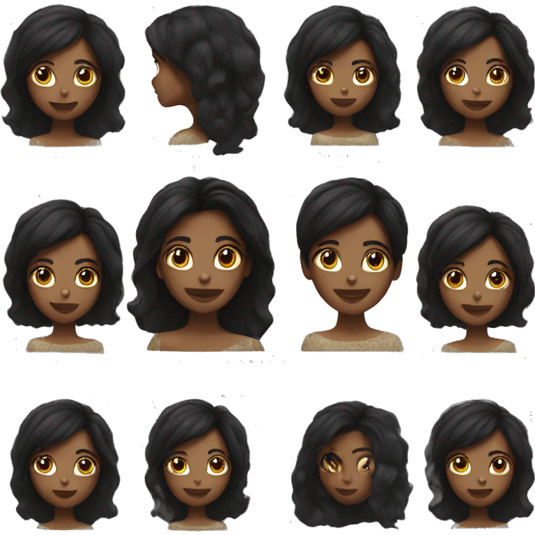 black haired beauty portrait emoji