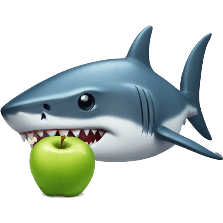 shark with apple emoji