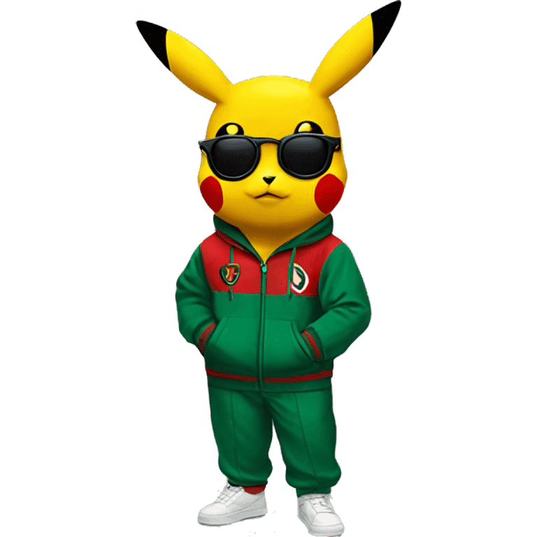 Pikachu in a Gucci tracksuit  emoji